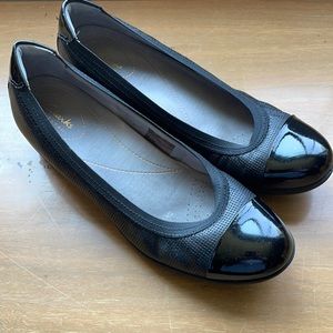 Black Clarks Wedge Slip-on